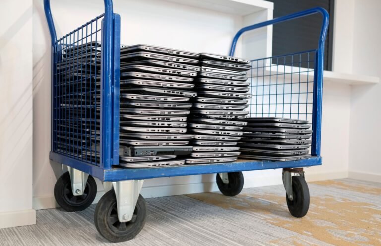 Laptop on cart